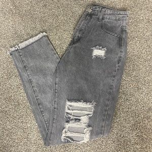 High Waisted Ripped Jeans